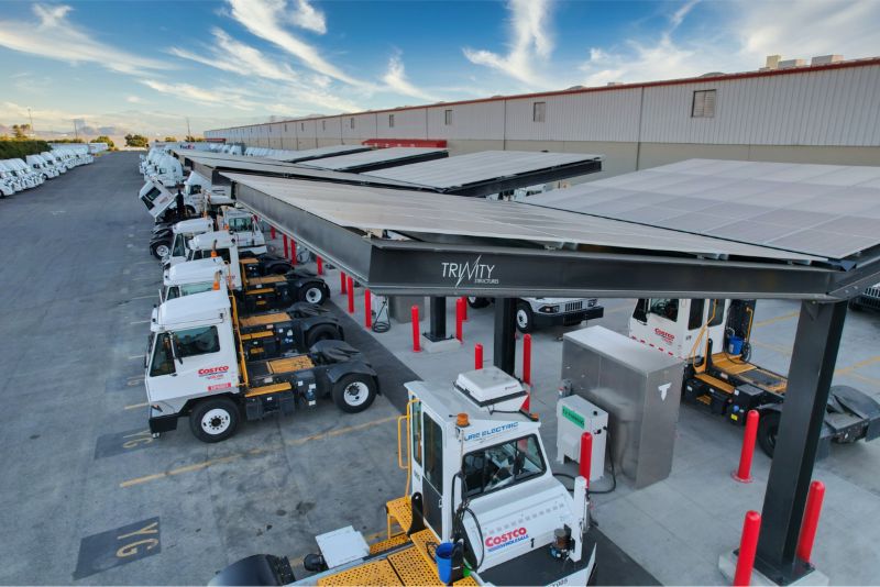 Les installations de Trinity pour la flotte de VE de Costco.