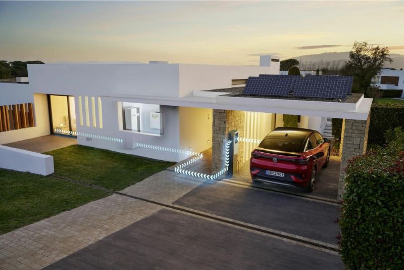 Volkswagen EV with bidirectional charging.