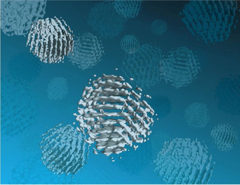 Image agrandie de nanoparticules.